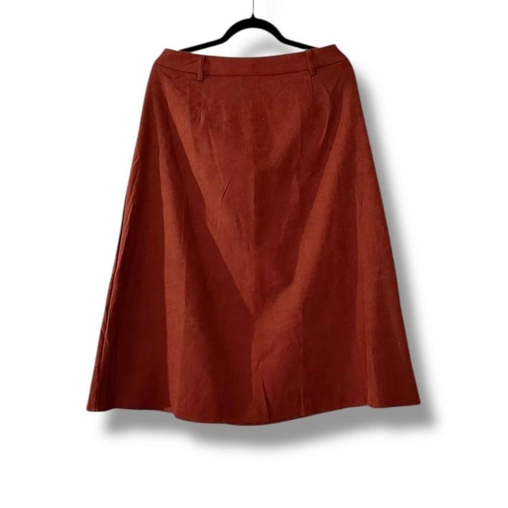 Corduroy brick red a line midi skirt 1XL Shein modest teacher librarian